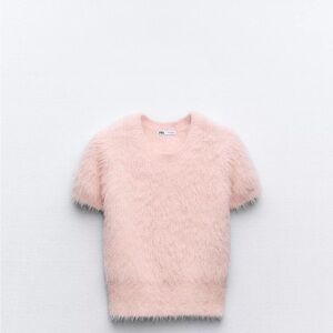 Zara Fuzzy Pink Sweater